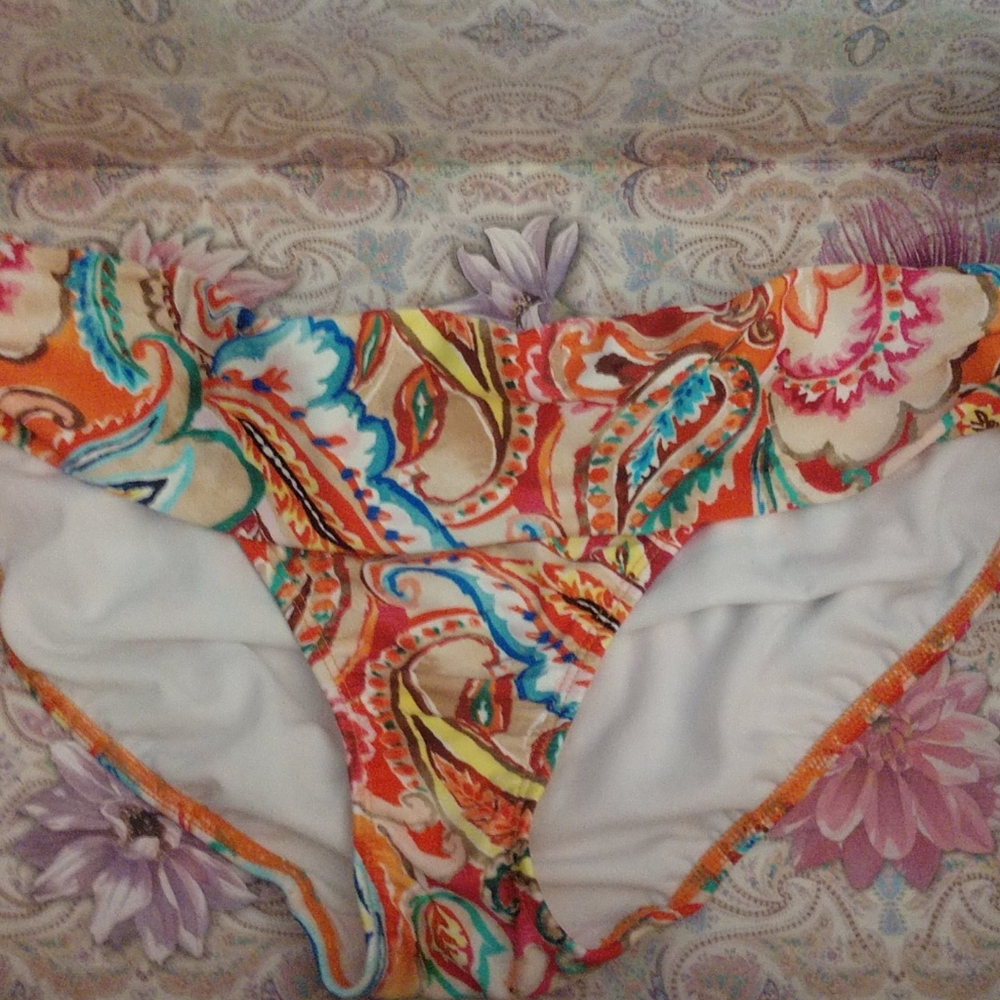 #3 Copy Lauren Ralph Lauren Paisley Print Bikini BOTTOM EUC - Picture 1 of 6